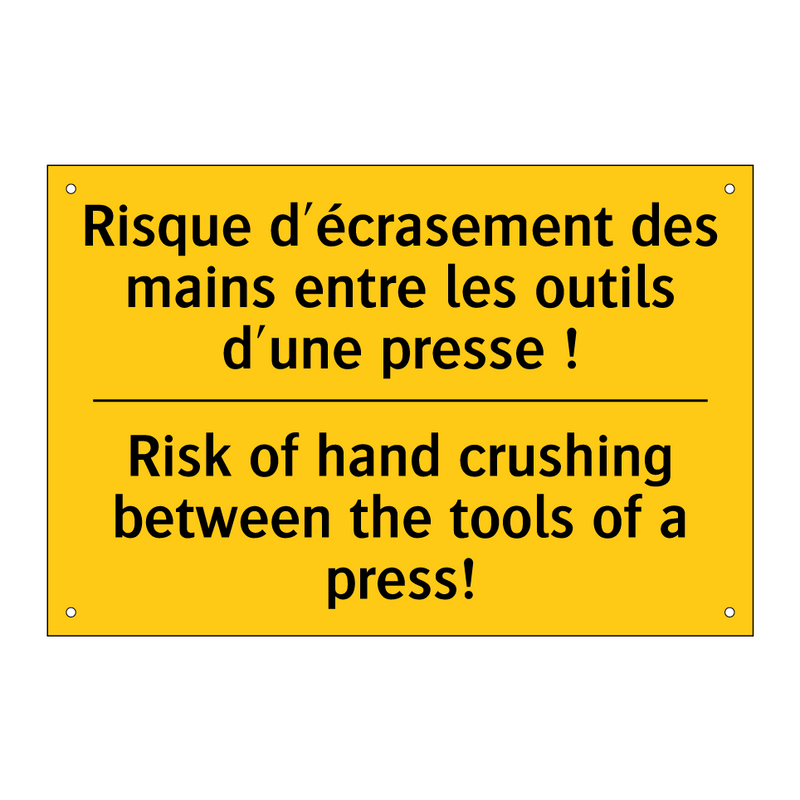 Risque d'écrasement des mains  /.../ - Risk of hand crushing between  /.../