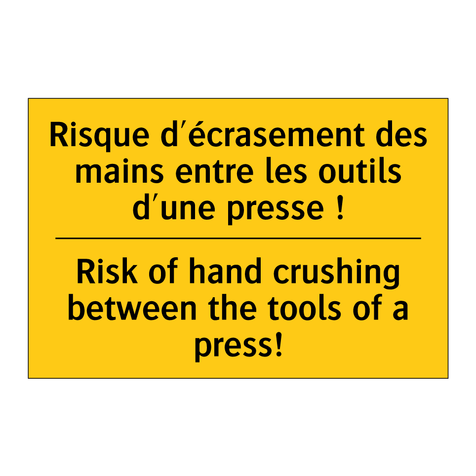 Risque d'écrasement des mains  /.../ - Risk of hand crushing between  /.../