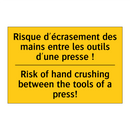 Risque d'écrasement des mains  /.../ - Risk of hand crushing between  /.../