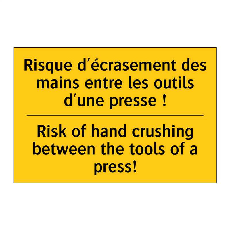 Risque d'écrasement des mains  /.../ - Risk of hand crushing between  /.../
