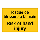 Risque de blessure à la main - Risk of hand injury