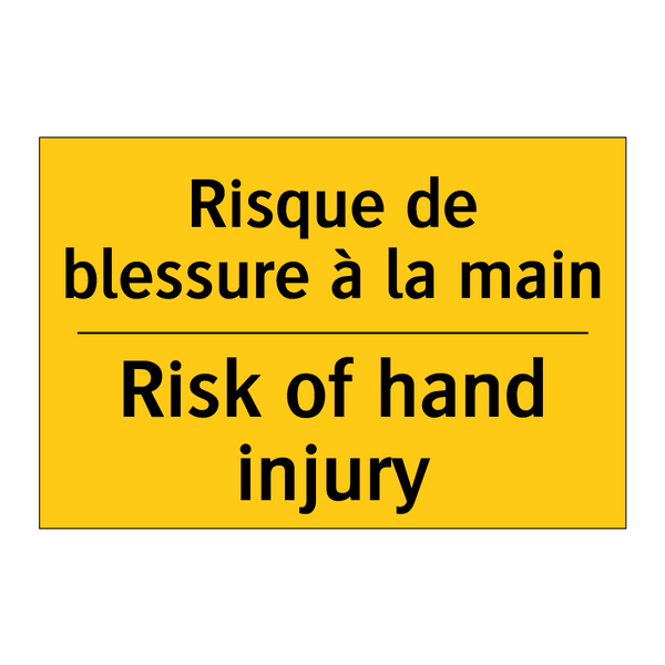 Risque de blessure à la main - Risk of hand injury