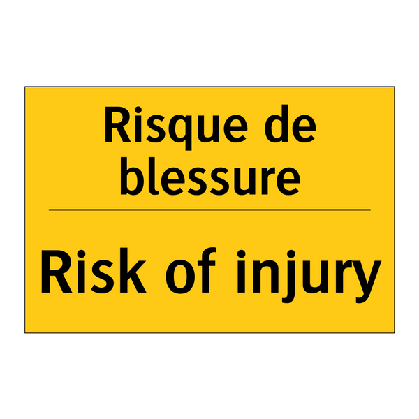 Risque de blessure - Risk of injury