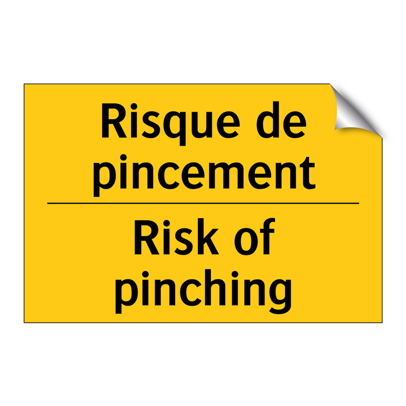 Risque de pincement - Risk of pinching