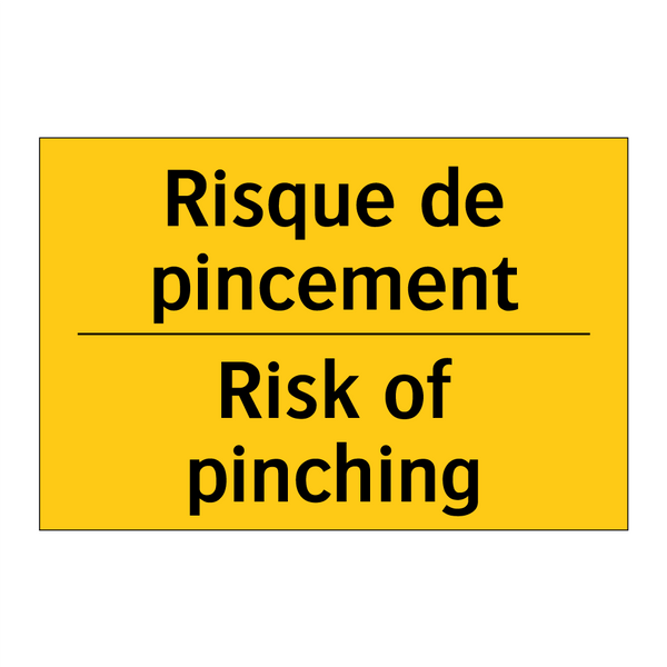 Risque de pincement - Risk of pinching