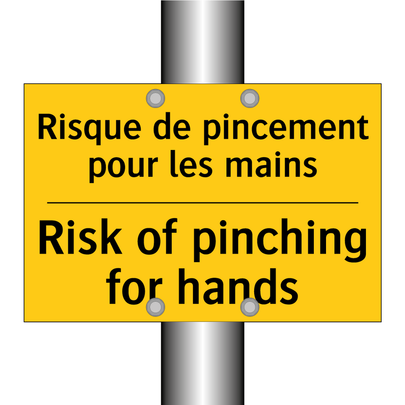 Risque de pincement pour les mains /.../ - Risk of pinching for hands