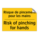 Risque de pincement pour les mains /.../ - Risk of pinching for hands