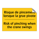 Risque de pincement lorsque la  /.../ - Risk of pinching when the crane  /.../