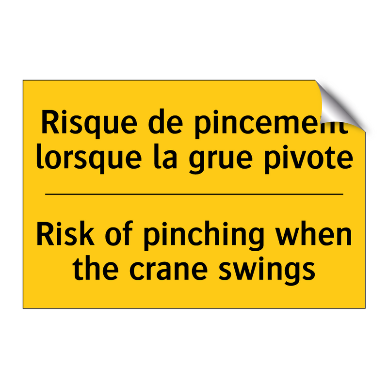 Risque de pincement lorsque la  /.../ - Risk of pinching when the crane  /.../