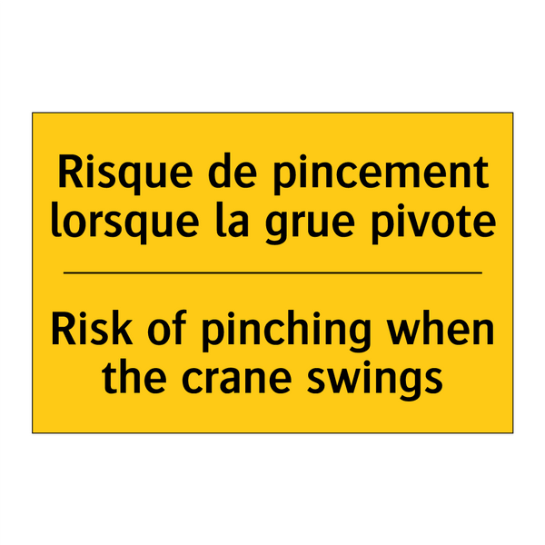 Risque de pincement lorsque la  /.../ - Risk of pinching when the crane  /.../