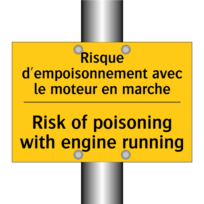 Risque d'empoisonnement avec le  /.../ - Risk of poisoning with engine  /.../