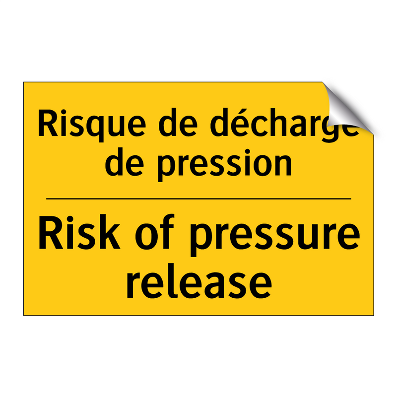 Risque de décharge de pression - Risk of pressure release