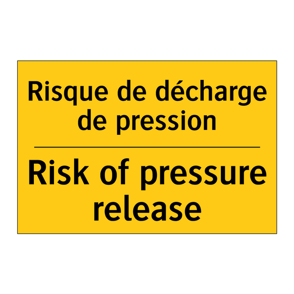 Risque de décharge de pression - Risk of pressure release