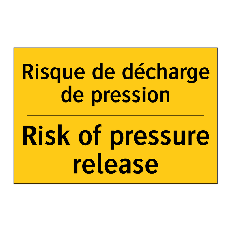 Risque de décharge de pression - Risk of pressure release