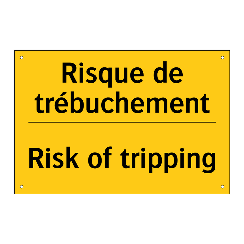 Risque de trébuchement - Risk of tripping