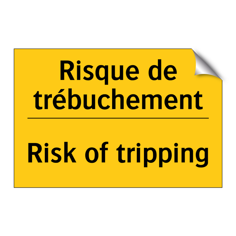 Risque de trébuchement - Risk of tripping