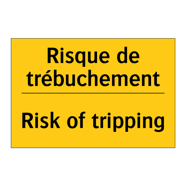 Risque de trébuchement - Risk of tripping