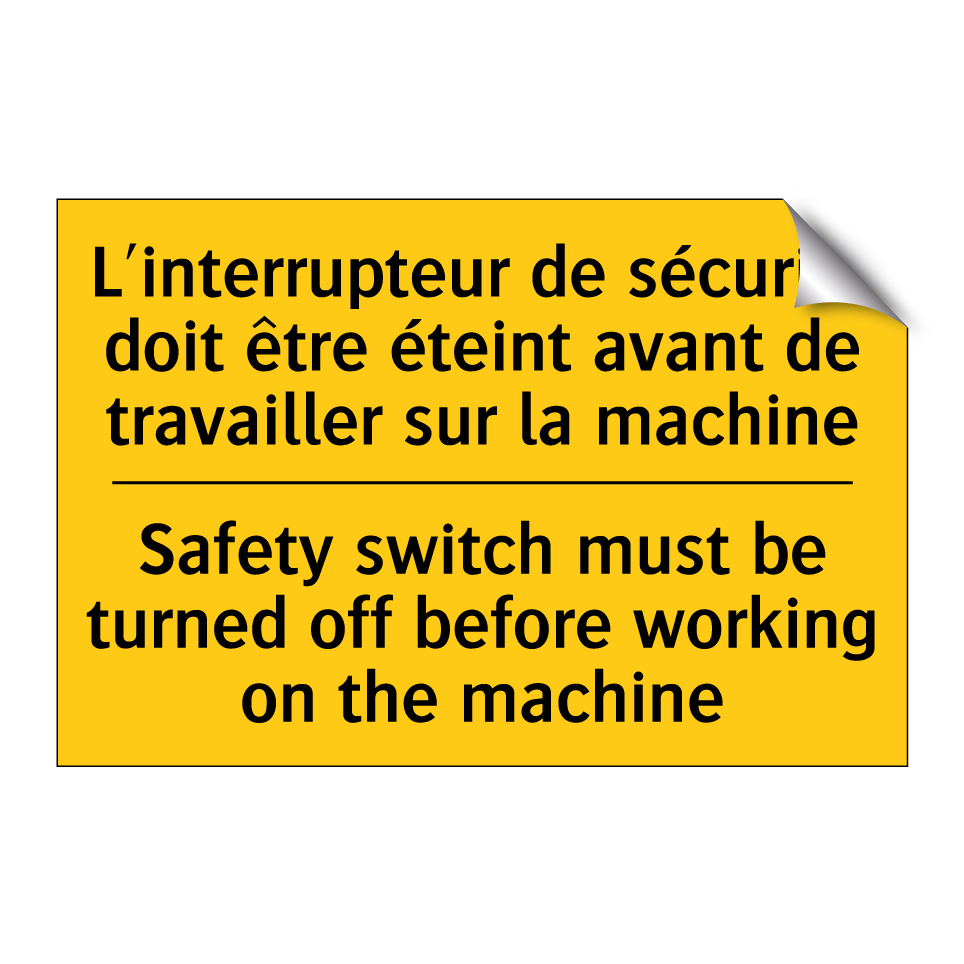 L'interrupteur de sécurité doit  /.../ - Safety switch must be turned off  /.../