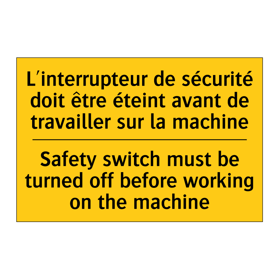 L'interrupteur de sécurité doit  /.../ - Safety switch must be turned off  /.../