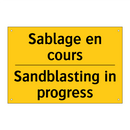 Sablage en cours - Sandblasting in progress