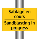 Sablage en cours - Sandblasting in progress