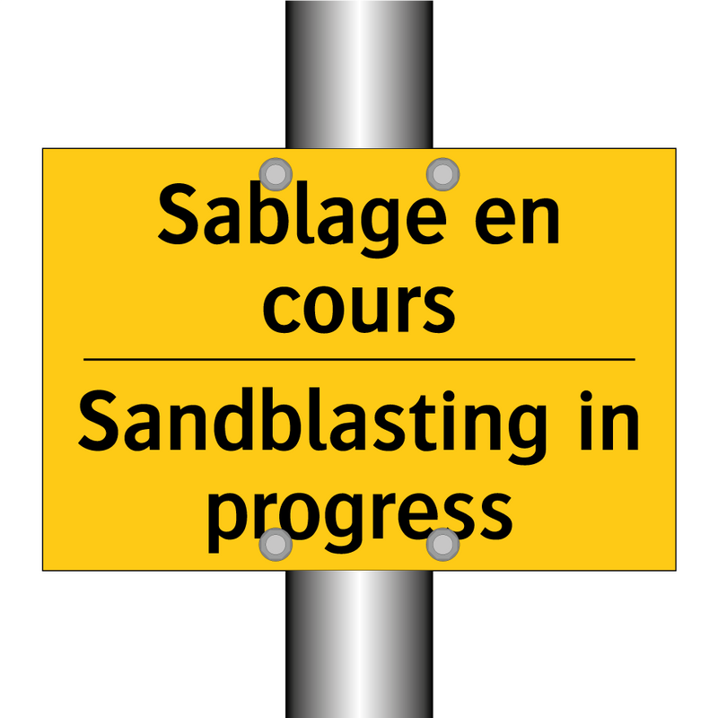Sablage en cours - Sandblasting in progress