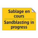 Sablage en cours - Sandblasting in progress