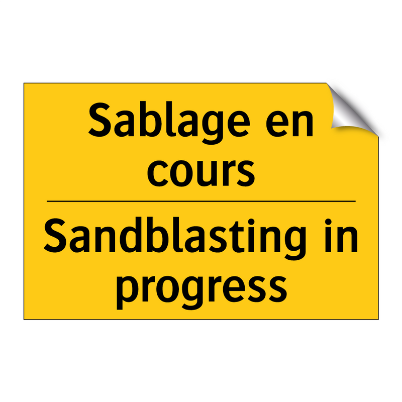 Sablage en cours - Sandblasting in progress