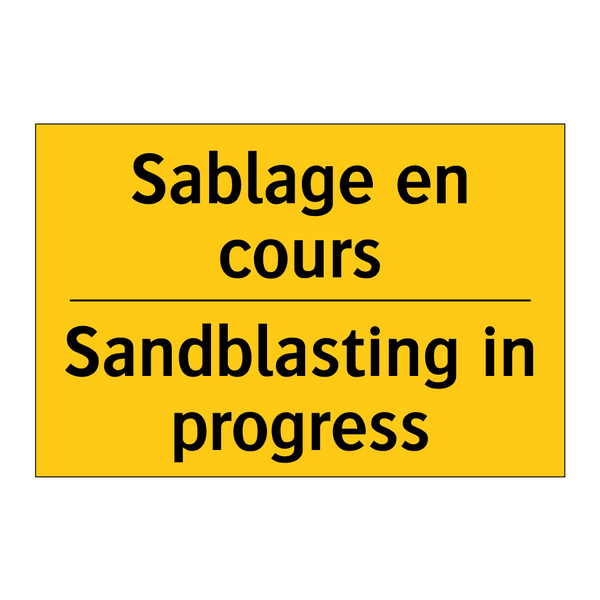 Sablage en cours - Sandblasting in progress