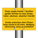 Porte coupe-fumée ! Veuillez garder  /.../ - Smoke protection door! Please  /.../