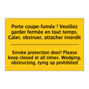Porte coupe-fumée ! Veuillez garder  /.../ - Smoke protection door! Please  /.../