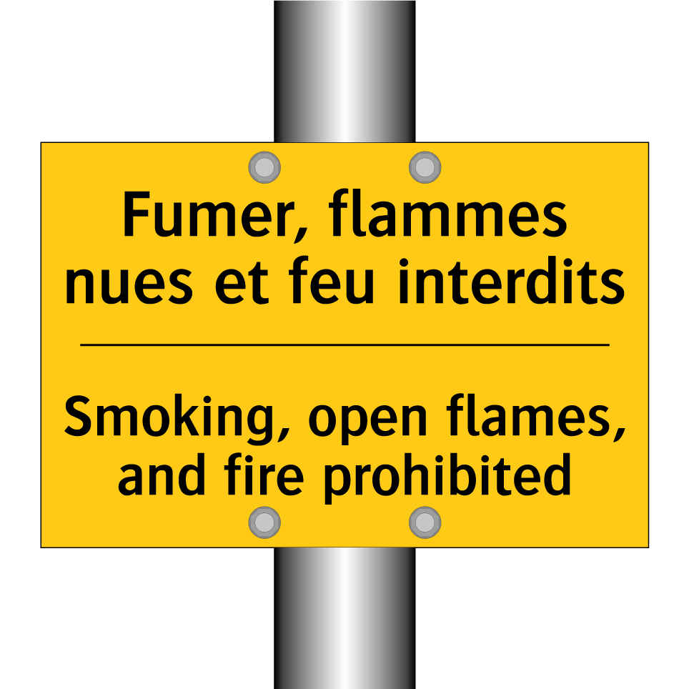 Fumer, flammes nues et feu interdits /.../ - Smoking, open flames, and fire  /.../