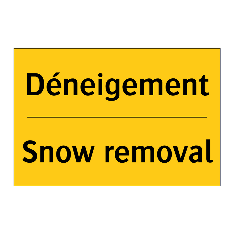 Déneigement - Snow removal