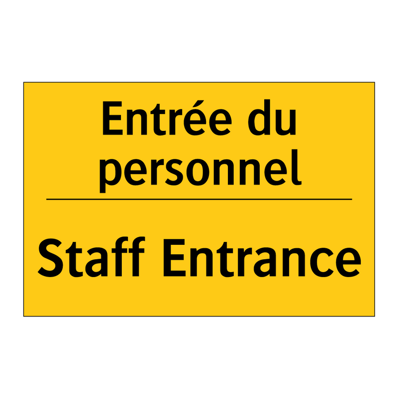 Entrée du personnel - Staff Entrance