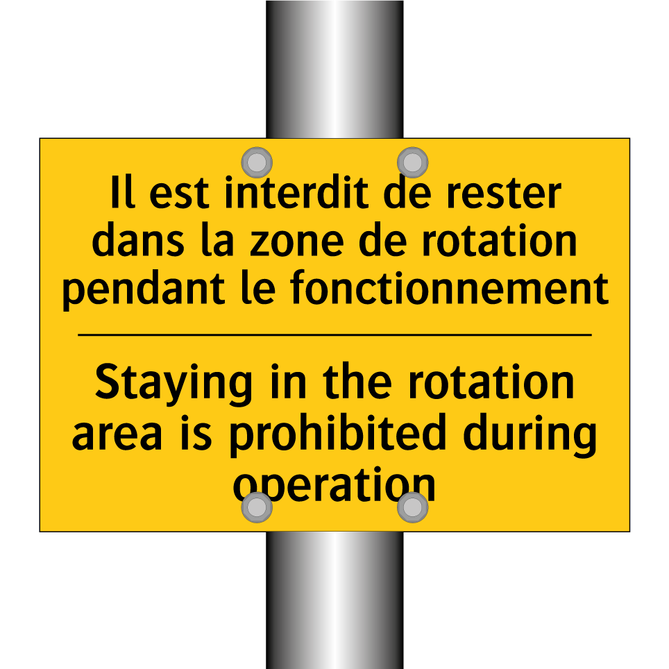 Il est interdit de rester dans  /.../ - Staying in the rotation area is  /.../
