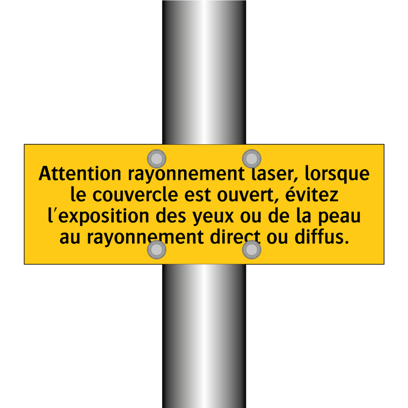 Attention rayonnement laser, lorsque le couvercle est ouvert, évitez l'exposition des yeux ou de la peau au rayonnement direct ou diffus