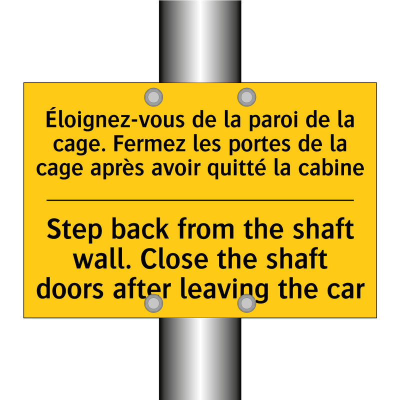 Éloignez-vous de la paroi de la  /.../ - Step back from the shaft wall.  /.../