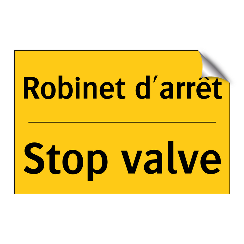 Robinet d'arrêt - Stop valve