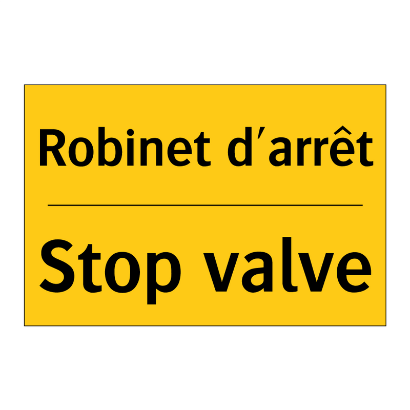 Robinet d'arrêt - Stop valve