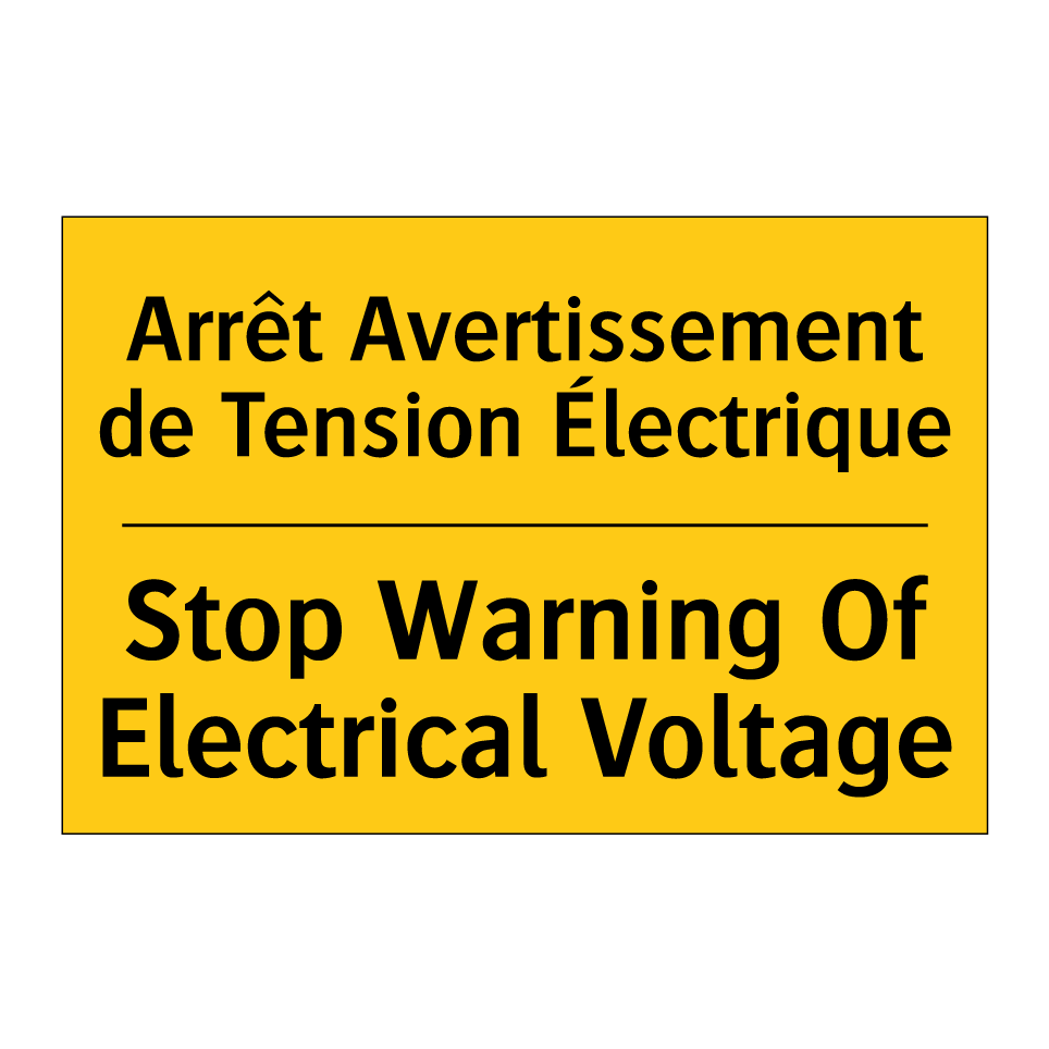 Arrêt Avertissement de Tension  /.../ - Stop Warning Of Electrical Voltage /.../