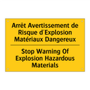 Arrêt Avertissement de Risque  /.../ - Stop Warning Of Explosion Hazardous  /.../