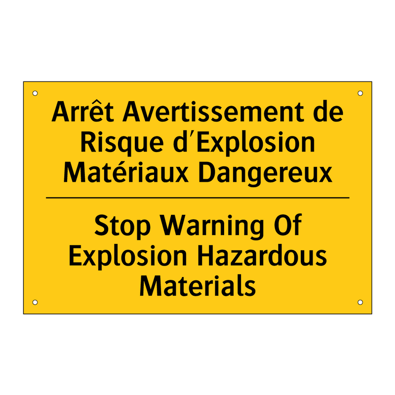 Arrêt Avertissement de Risque  /.../ - Stop Warning Of Explosion Hazardous  /.../