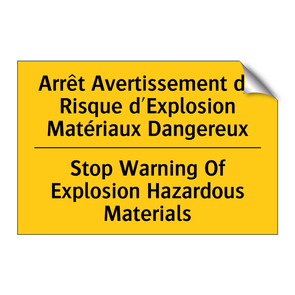 Arrêt Avertissement de Risque  /.../ - Stop Warning Of Explosion Hazardous  /.../