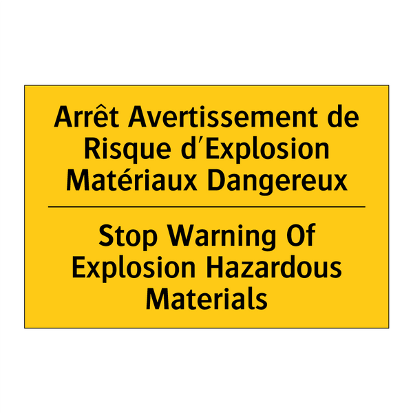 Arrêt Avertissement de Risque  /.../ - Stop Warning Of Explosion Hazardous  /.../