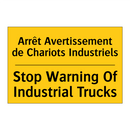 Arrêt Avertissement de Chariots  /.../ - Stop Warning Of Industrial Trucks /.../