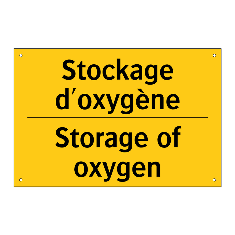 Stockage d'oxygène - Storage of oxygen