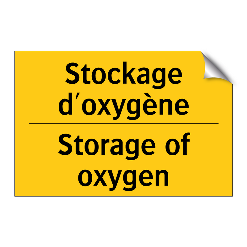 Stockage d'oxygène - Storage of oxygen
