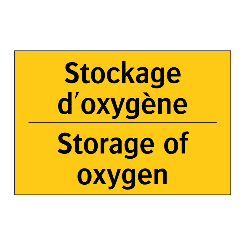 Stockage d'oxygène - Storage of oxygen