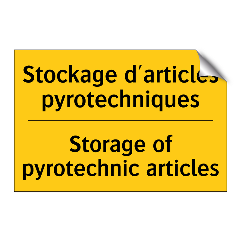 Stockage d'articles pyrotechniques /.../ - Storage of pyrotechnic articles /.../