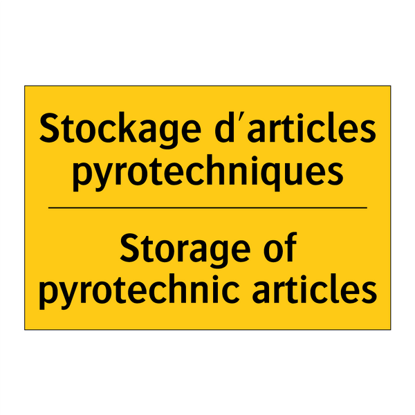 Stockage d'articles pyrotechniques /.../ - Storage of pyrotechnic articles /.../